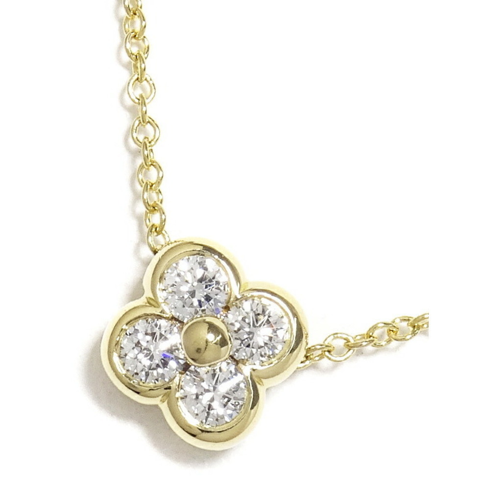 Tiffany Bezel Set Diamond Necklace Yellow Gold